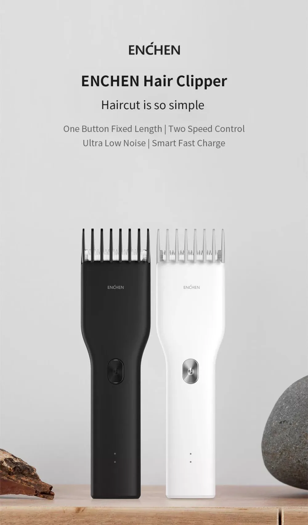  Xiaomi ENCHEN Boost USB Electric Hair Clipper Two Speed Ceramic Cutter Hair Fast Charging Hair Trimmer Children Hair Clipper